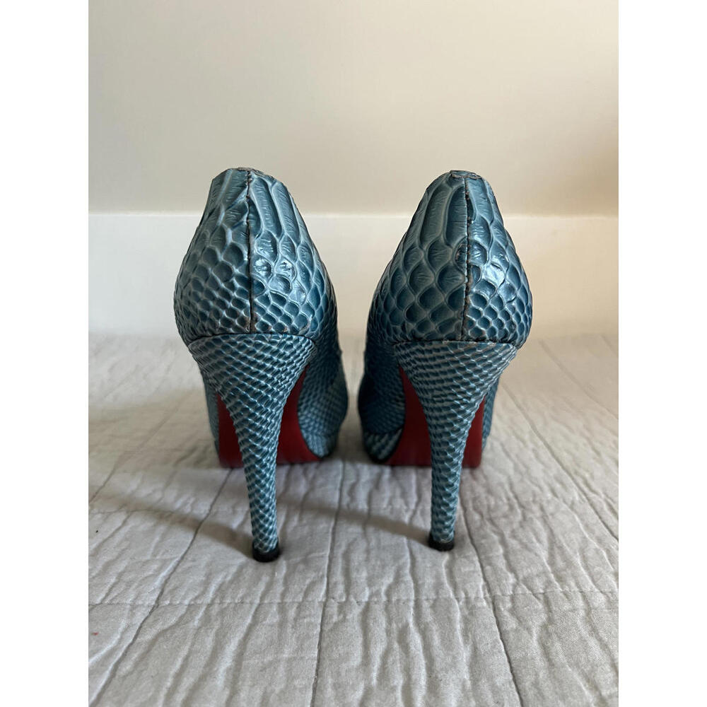 Authentic Christian Louboutin Blue Python Snakesk… - image 2